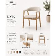 Livia Ahşap Kollu Modern Yemek Sandalyesi