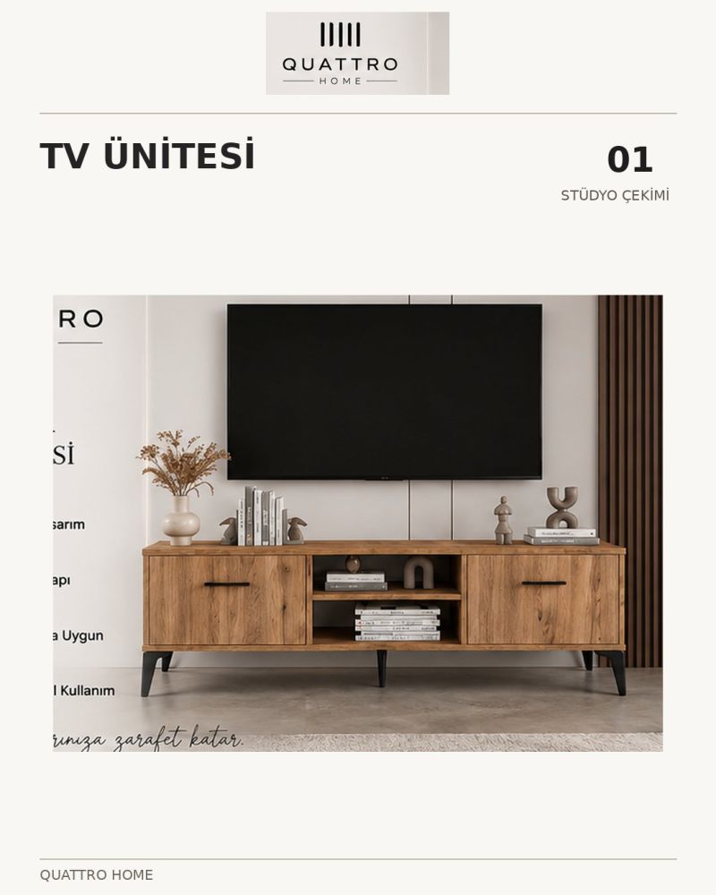 Suntalam Kahverengi TV Sehpası 160x35 cm