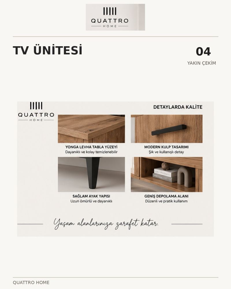 Suntalam Kahverengi TV Sehpası 160x35 cm