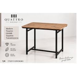 Kahverengi Suntalam Mutfak Masası Metal Ayaklı 72x52 cm