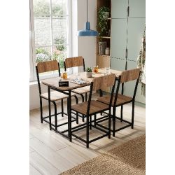 Kahverengi Suntalam Mutfak Masası ve 4 Sandalye Takımı