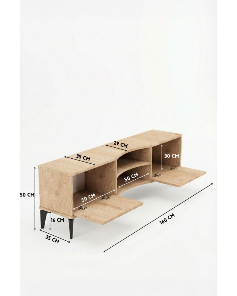 Bej Renk Suntalam TV Sehpası 160x35 cm