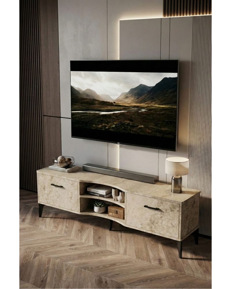 Ekru TV Sehpası 160x35 cm