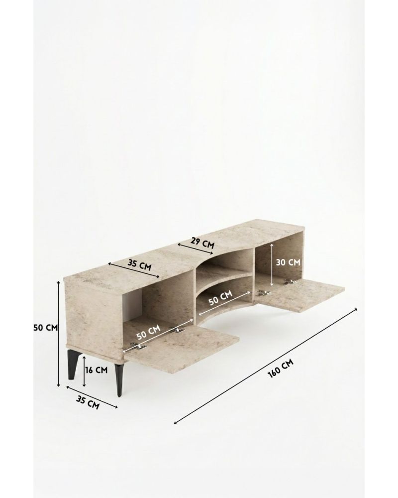Ekru TV Sehpası 160x35 cm
