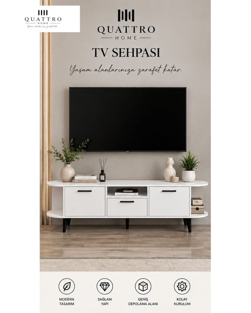 Mira Mavi TV Sehpası Suntalam 160x35 cm