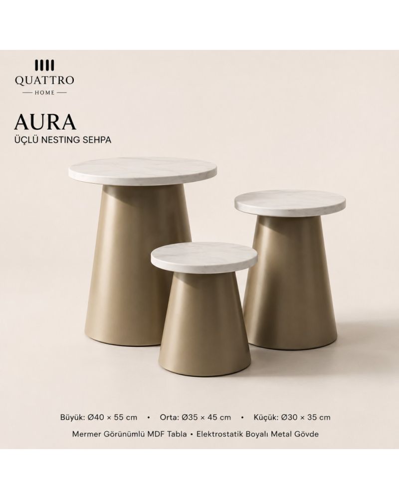 Aura  Üçlü Nesting Sehpa Seti