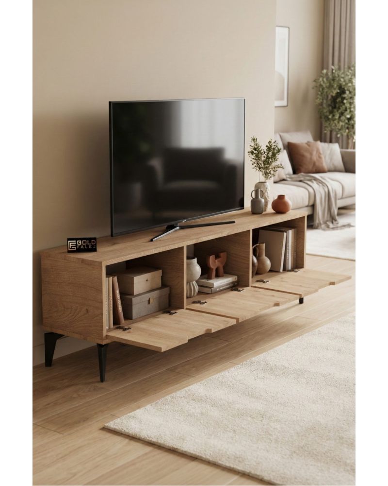 Bej Sepet Desenli Suntalam TV Sehpası 160x35 cm