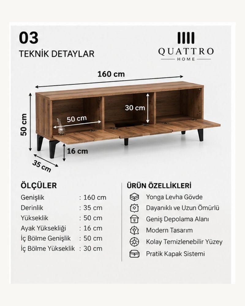 Royal TV Sehpası Suntalam 160x35 cm