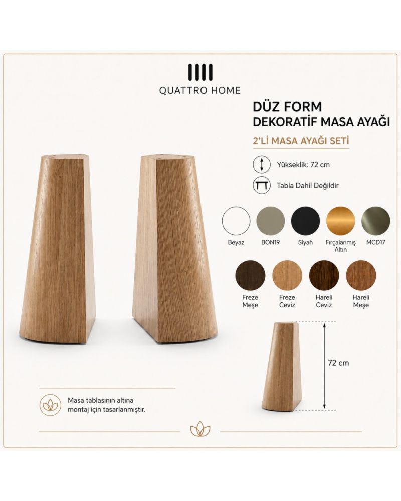 Linea 72 cm 2’li Düz Form Masa Ayağı Seti