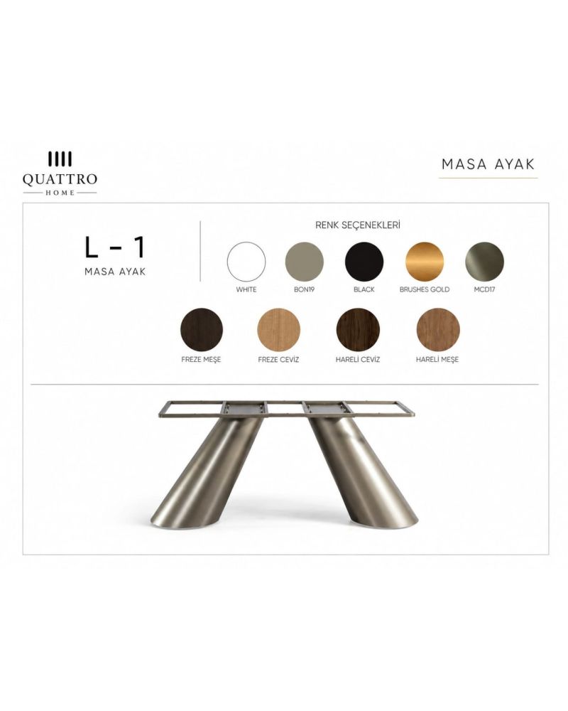 Ares 72 cm Çift Konik Metal Masa Ayağı