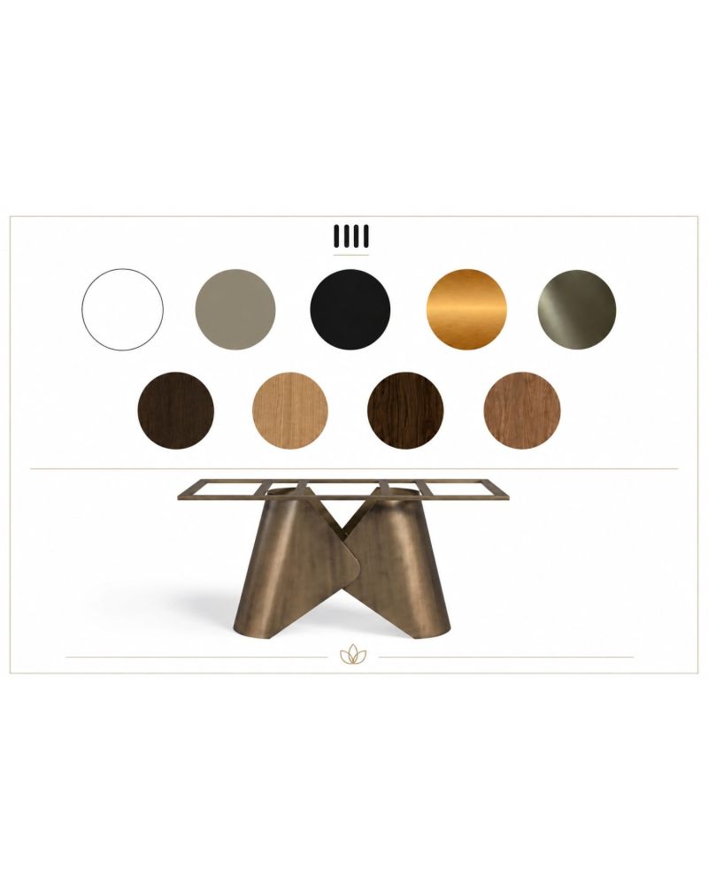 Orion 72 cm Geometrik Bronz Metal Masa Ayağı