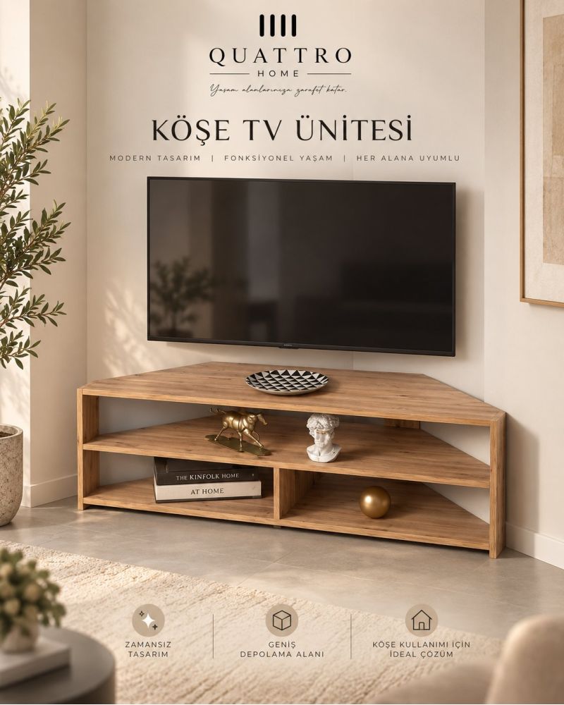 Köşe TV Ünitesi Kahverengi 140 cm