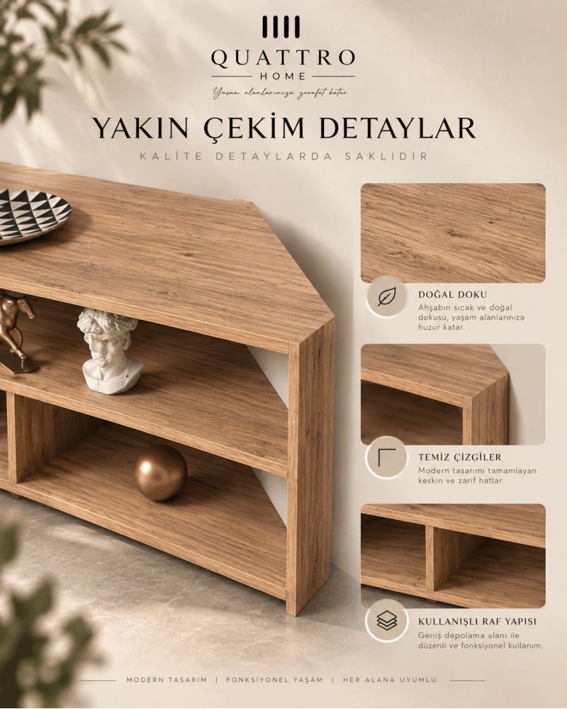 Köşe TV Ünitesi Kahverengi 140 cm