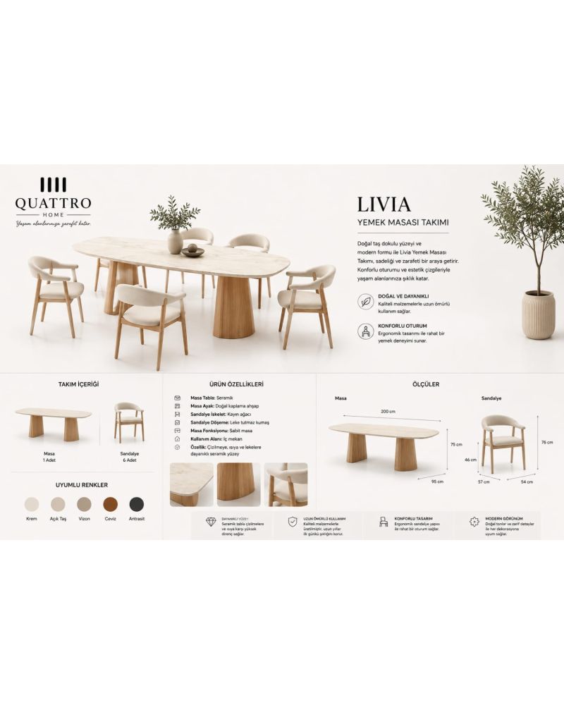Livia Yemek Masası Takımı