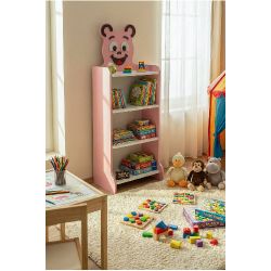 Happy Face Çocuk Kitaplığı ve Oyuncak Düzenleyici - Pembe
