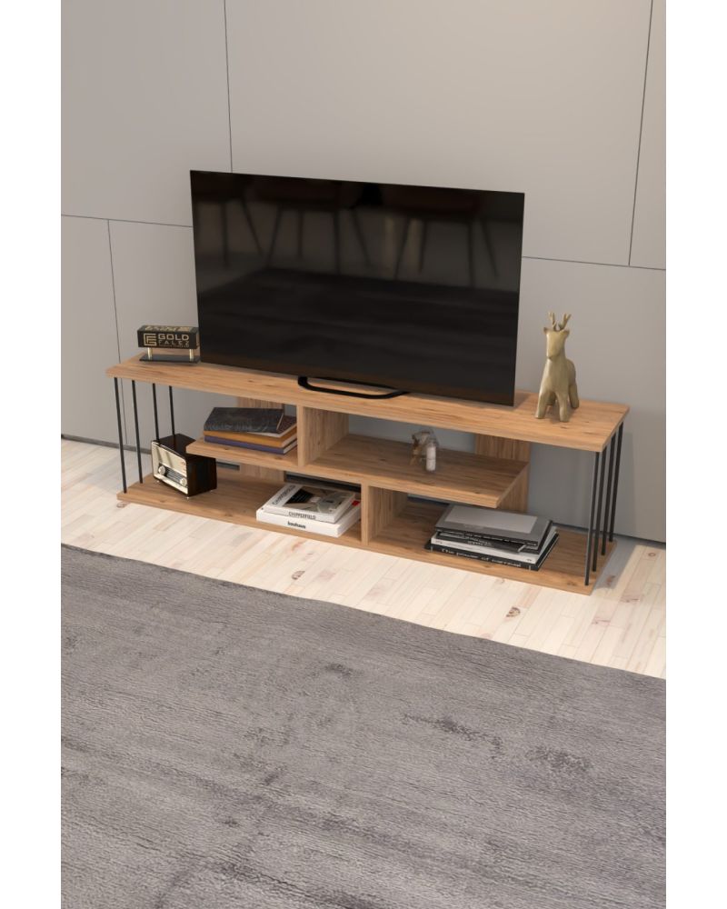 Ceviz Desenli Modern TV Ünitesi 140 cm