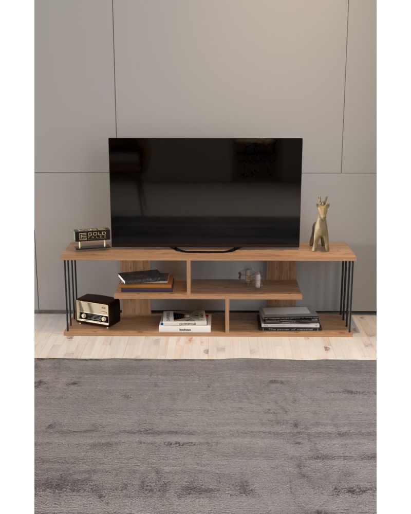 Ceviz Desenli Modern TV Ünitesi 140 cm