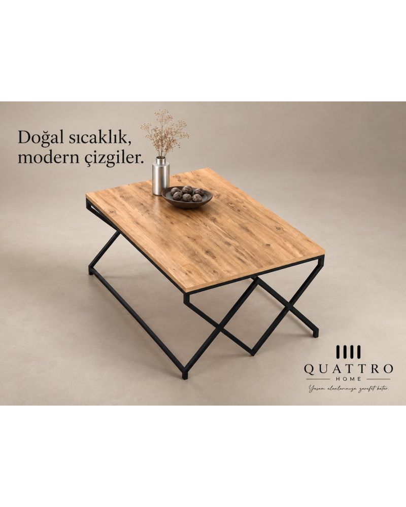 Kare Orta Sehpa - Kahverengi