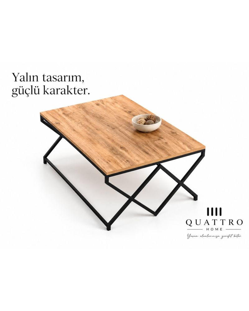 Kare Orta Sehpa - Kahverengi