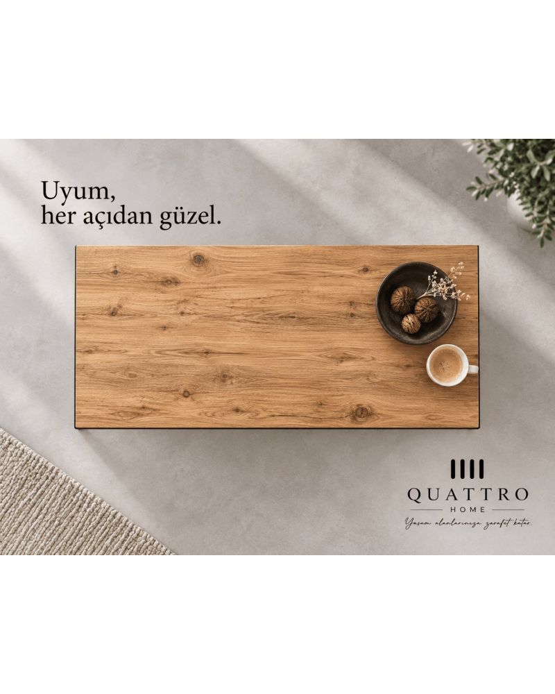 Kare Orta Sehpa - Kahverengi