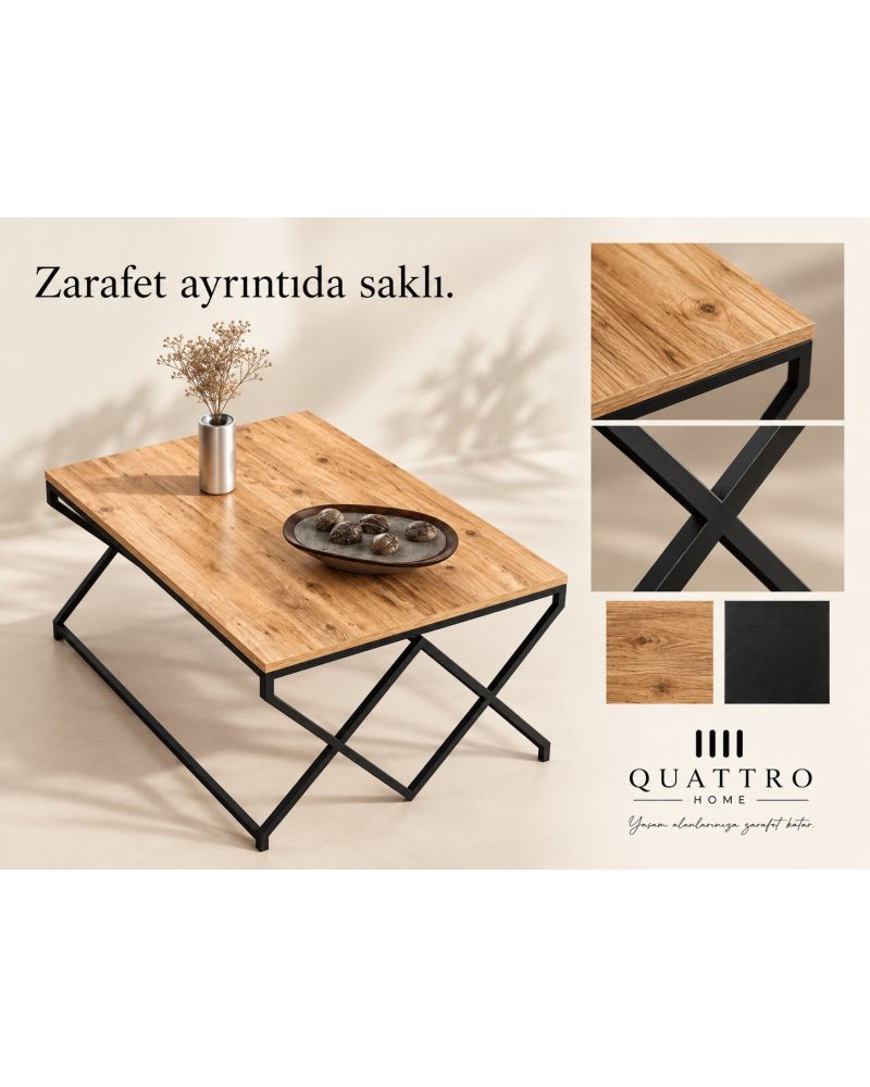 Kare Orta Sehpa - Kahverengi