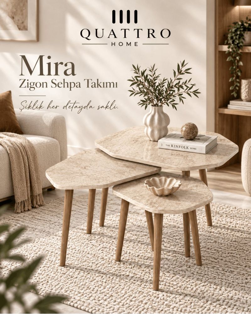 3'lü Zigon Sehpa Seti