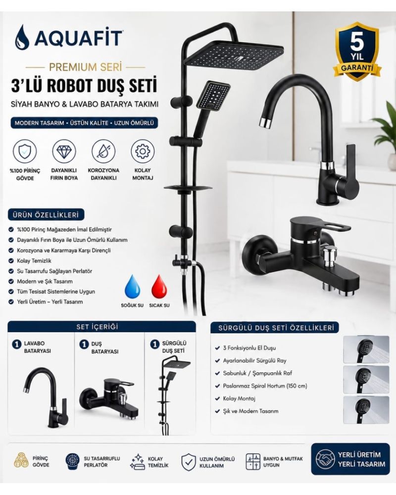 Aqua Fit Duş Seti ve Levabo Bataryası