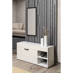 Beyaz Ayakkabılık Dolabı 90 cm
