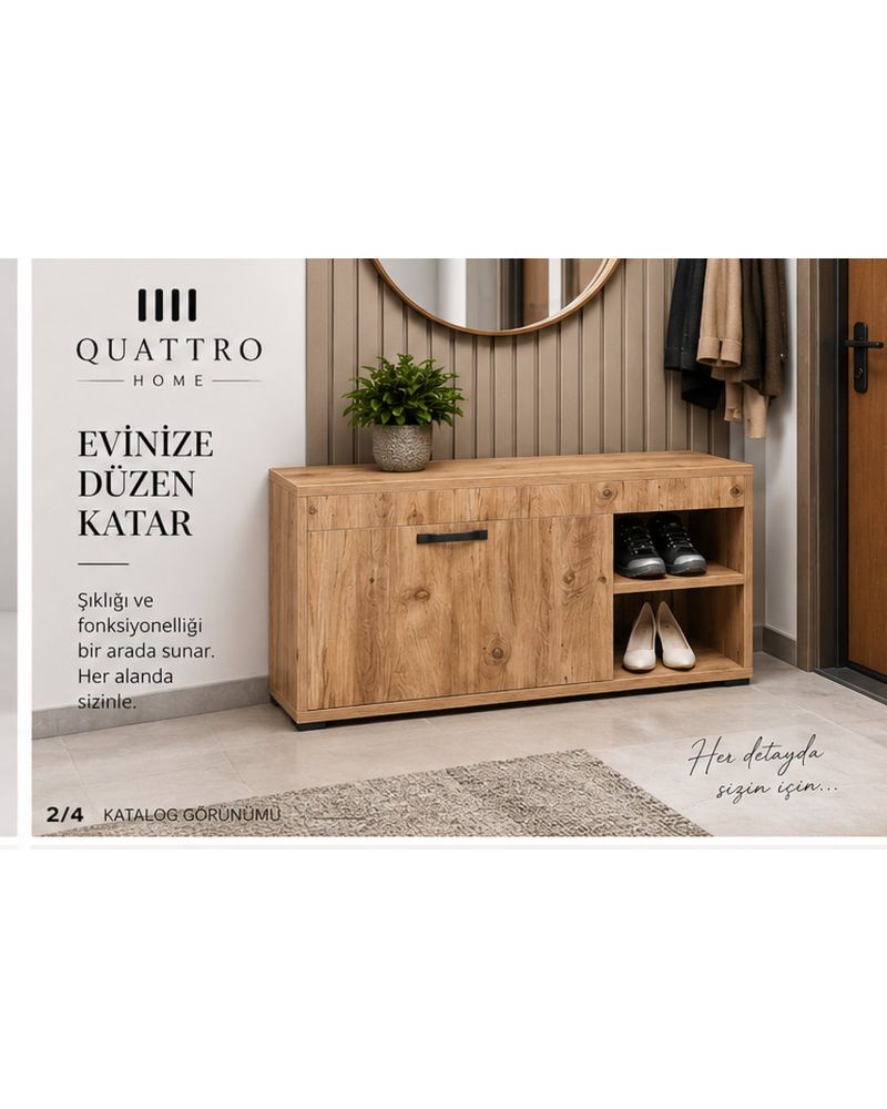 Ayakkabılık Dolabı Kahverengi 90 cm
