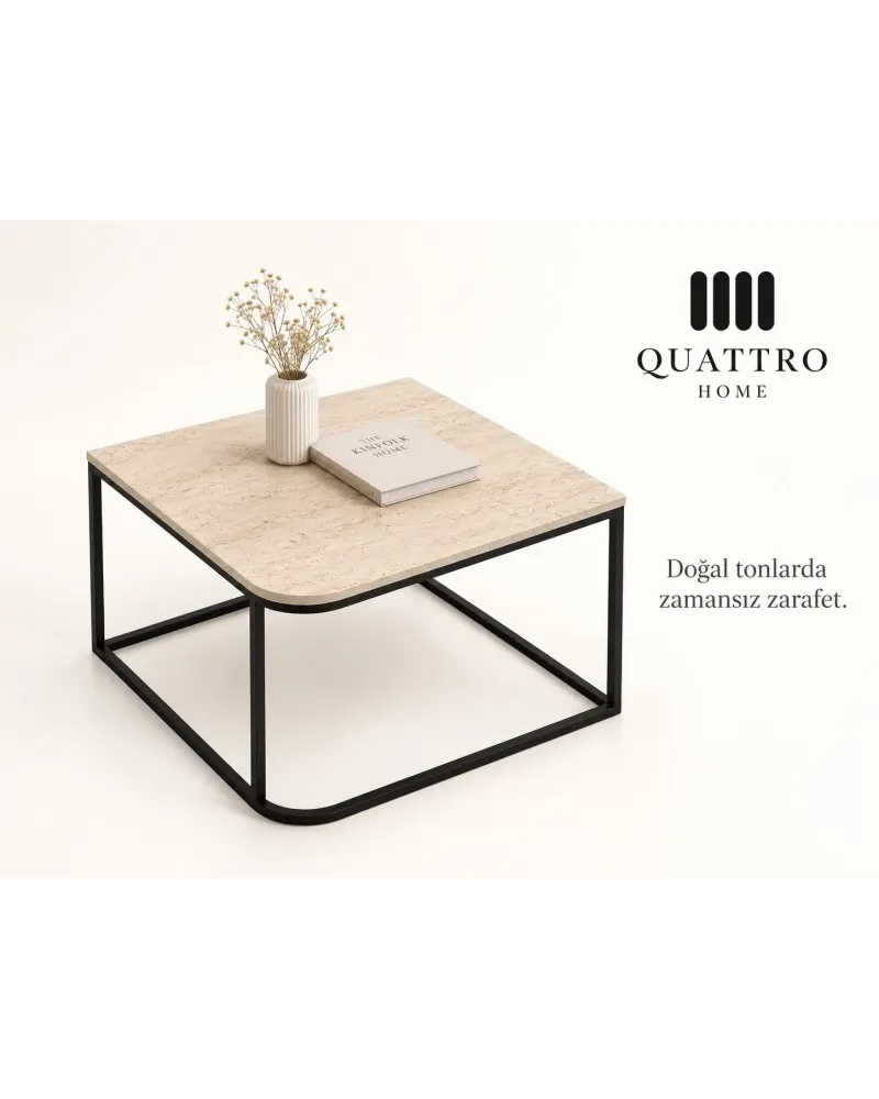 Bej Kare Orta Sehpa 65 cm