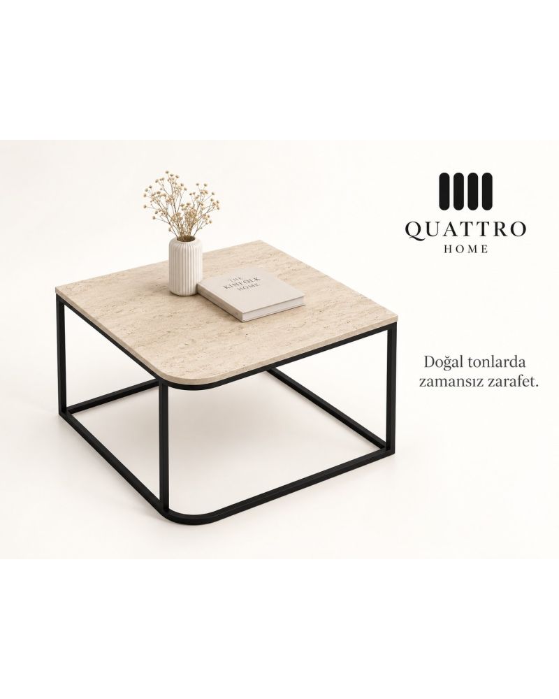 Bej Kare Orta Sehpa 65 cm