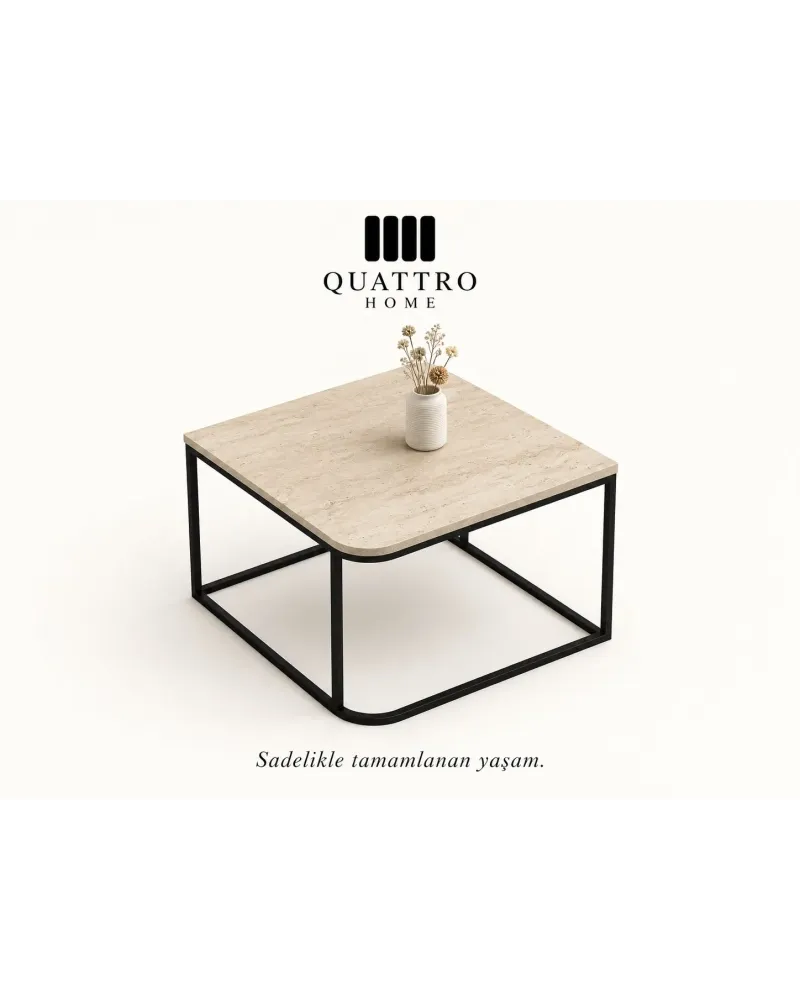 Bej Kare Orta Sehpa 65 cm