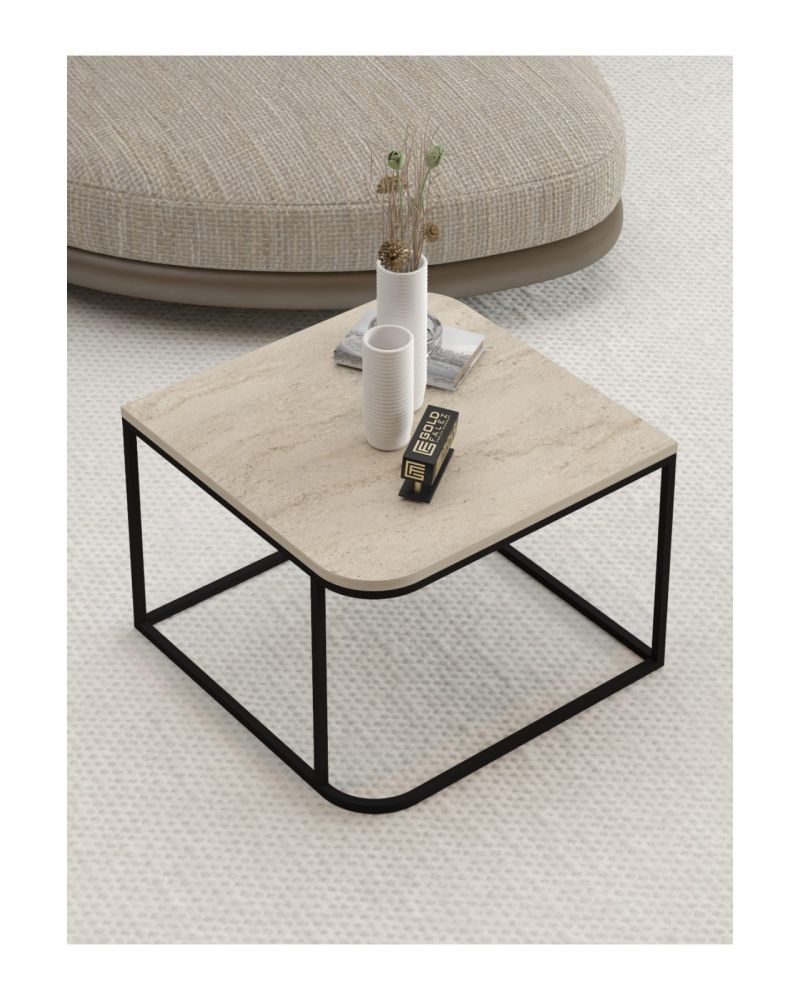 Bej Kare Orta Sehpa 65 cm