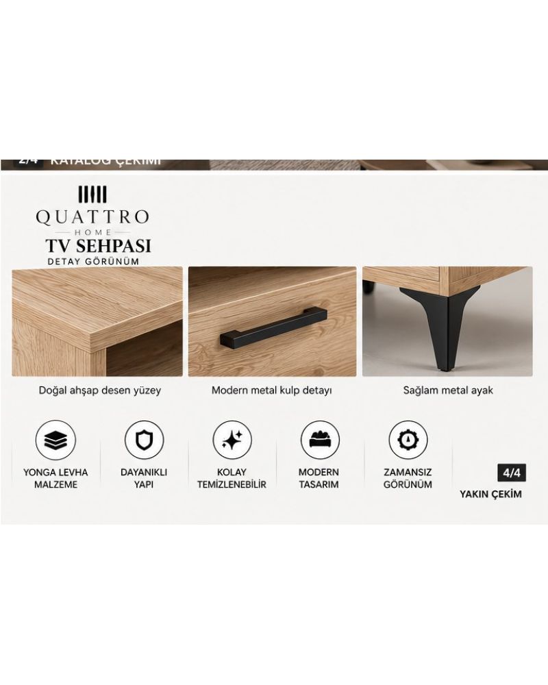 Bej TV Sehpası 160x40 cm