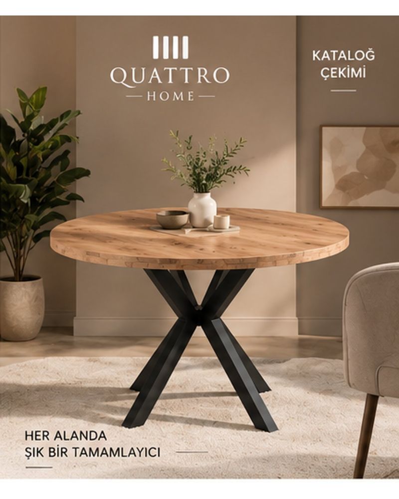 Yuvarlak Mutfak Masası Atlantik Kahverengi 90 cm