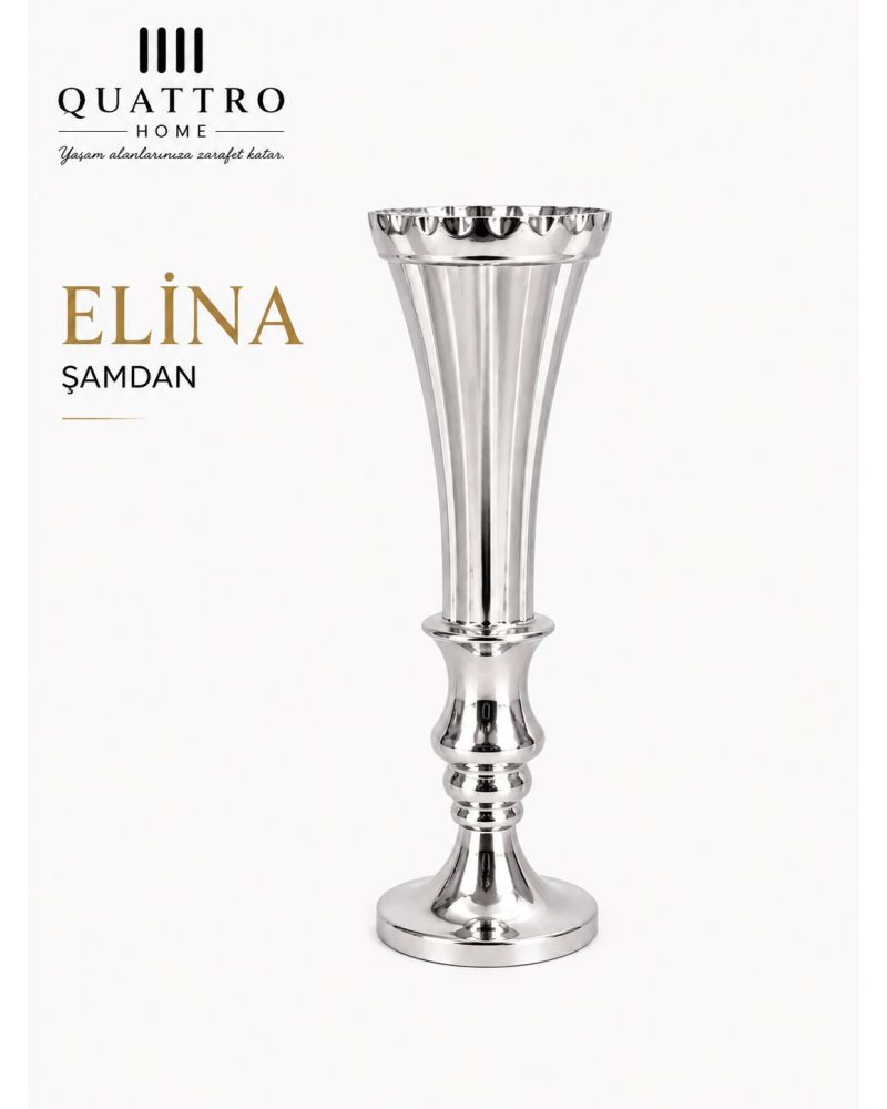Elina Dekoratif Metal Şamdan – Parlak Modern Tasarım
