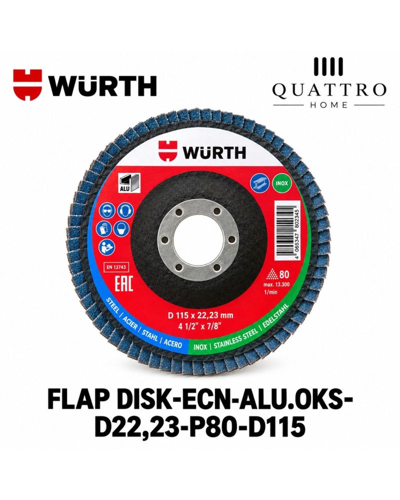 Flap Disk 115 mm P80 22,23 mm Metal ve Alüminyum