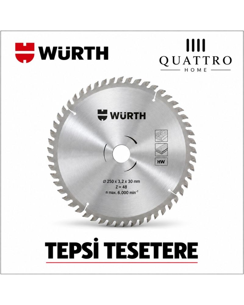 Ahşap Daire Testere Bıçağı 250x3,2x30 mm 48 Diş