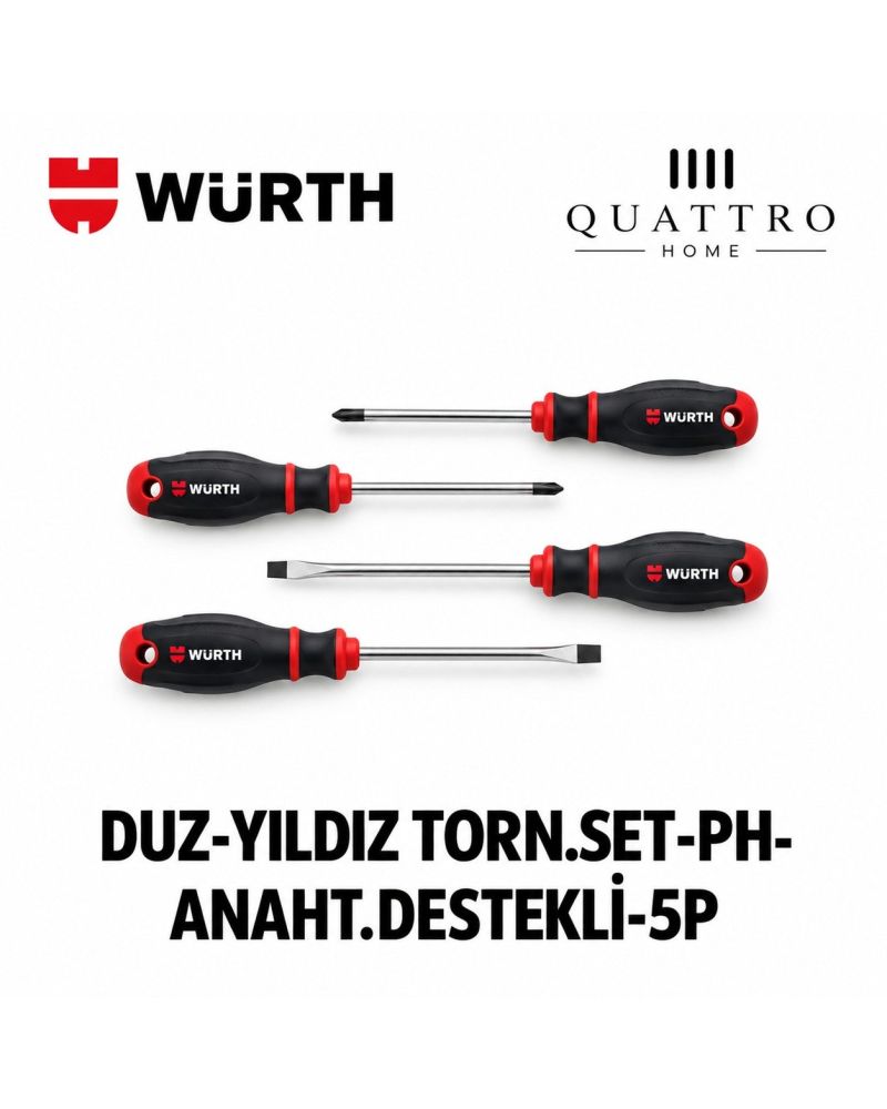 Düz ve Yıldız Tornavida Seti 5 Parça