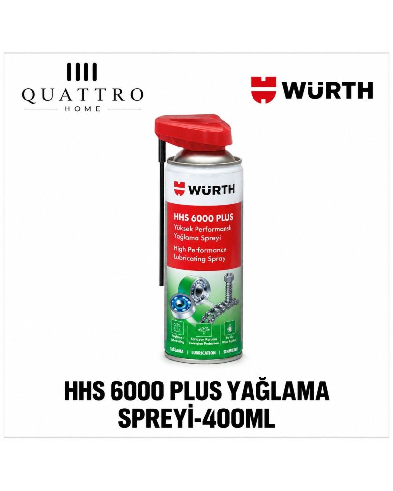 HHS 6000 Plus Yüksek Performanslı Yağlama Spreyi 400 ml (3 Adet)