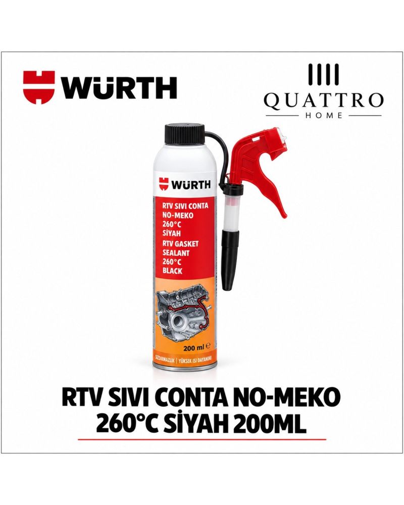 RTV Sıvı Conta No-Meko 260°C Siyah 200 ml