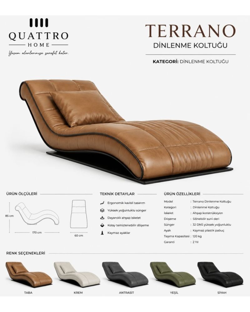 Terrano Dinlenme Koltuğu Şezlong – Ergonomik Modern Relax Koltuğu