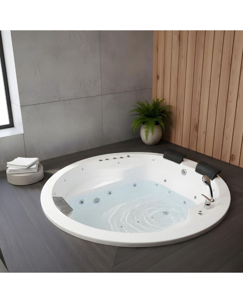 200 x 200 Çift Kişilik Yuvarlak Gömme Jakuzi - Panelsiz - SİSTEM 2