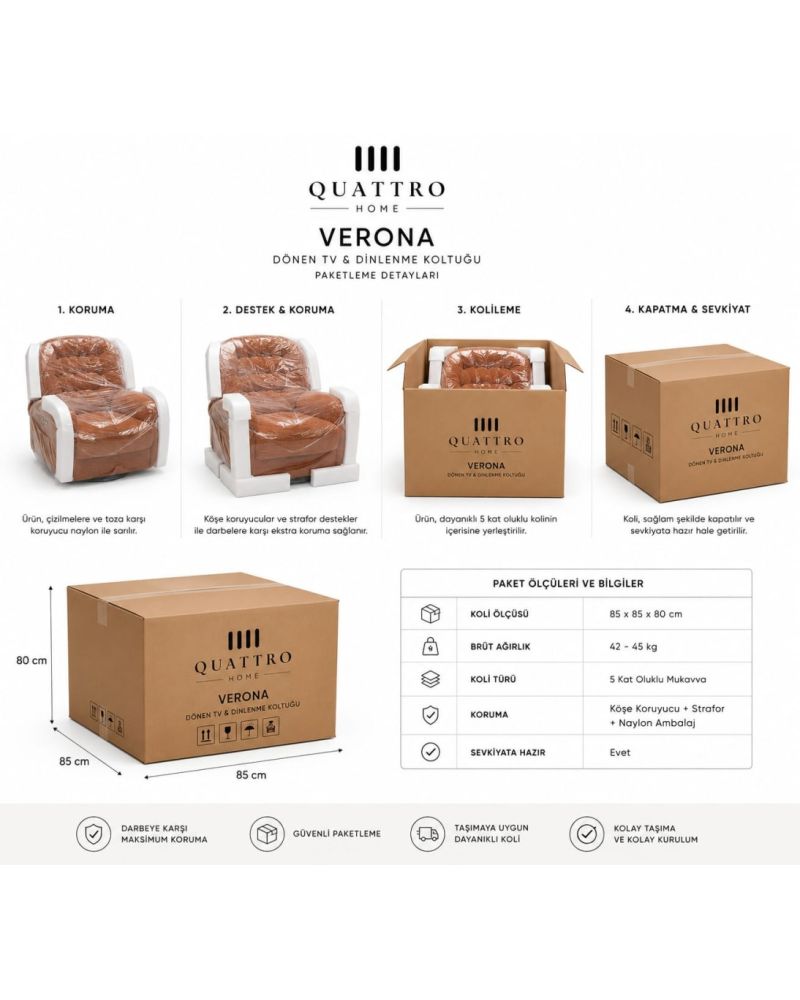 Verona Dönen TV & Dinlenme Koltuğu – Modern Berjer Koltuk