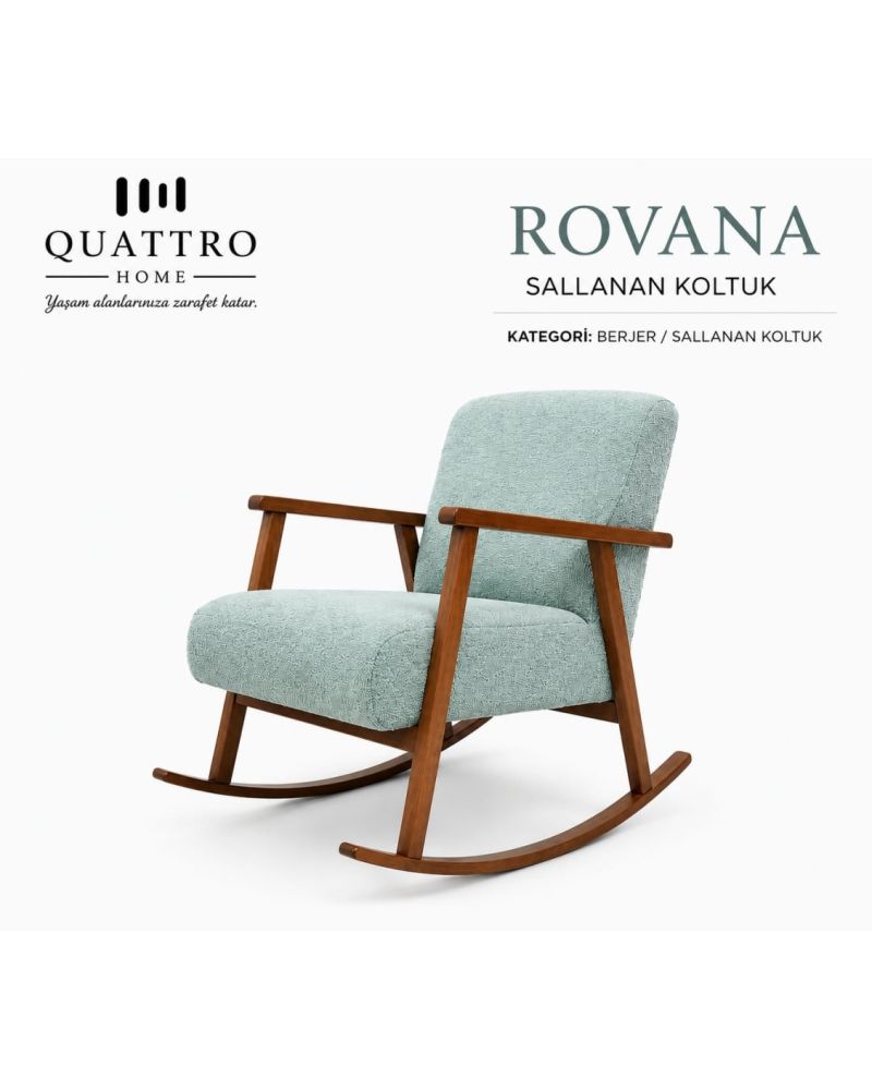 Rovana Sallanan Koltuk – Ahşap İskeletli Modern Berjer
