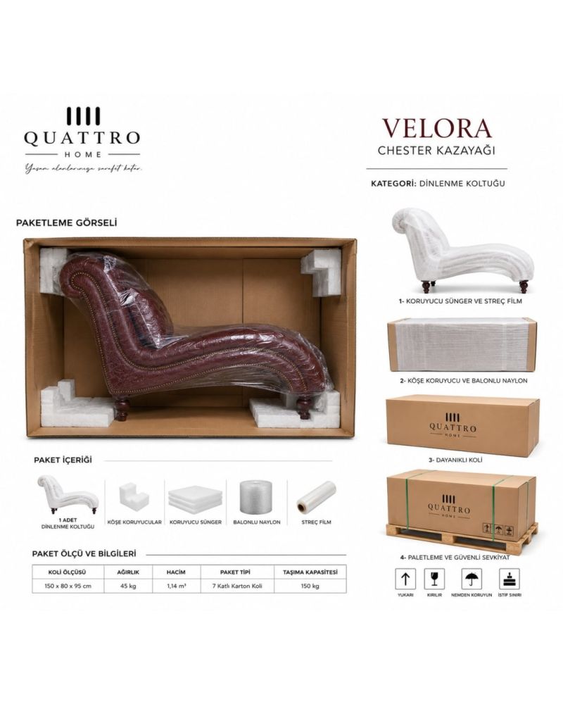 Velora Chester Kazayağı Dinlenme Koltuğu – Şık ve Ergonomik Tasarım