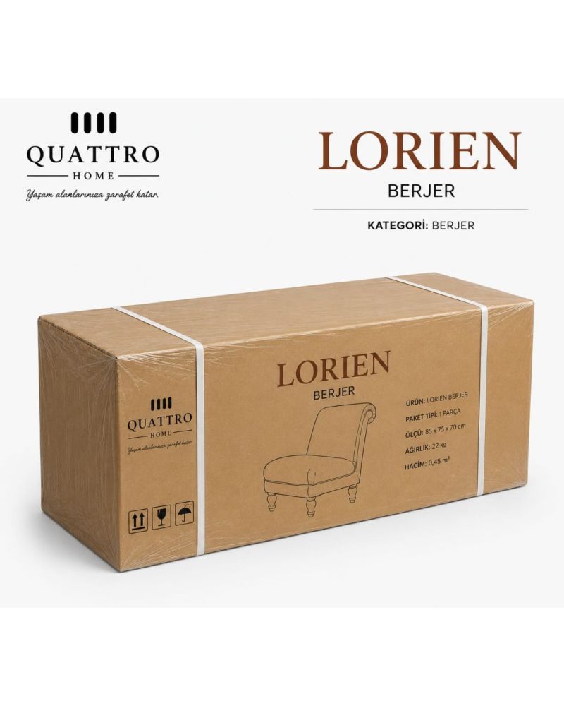 Lorien Berjer – Suni Deri Döşemeli Ahşap Ayaklı Tekli Koltuk