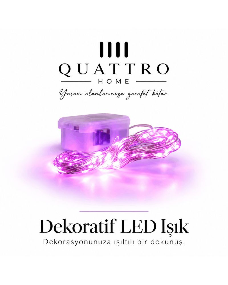 Pembe LED Işık Zinciri 3 Metre 3 Fonksiyonlu--10 adet  ( 5 paket )