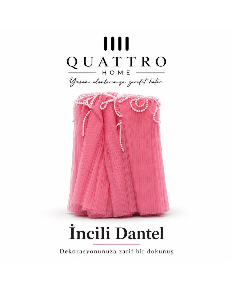 Açık Pembe İncili Dantel - 4 Metre-3 adet