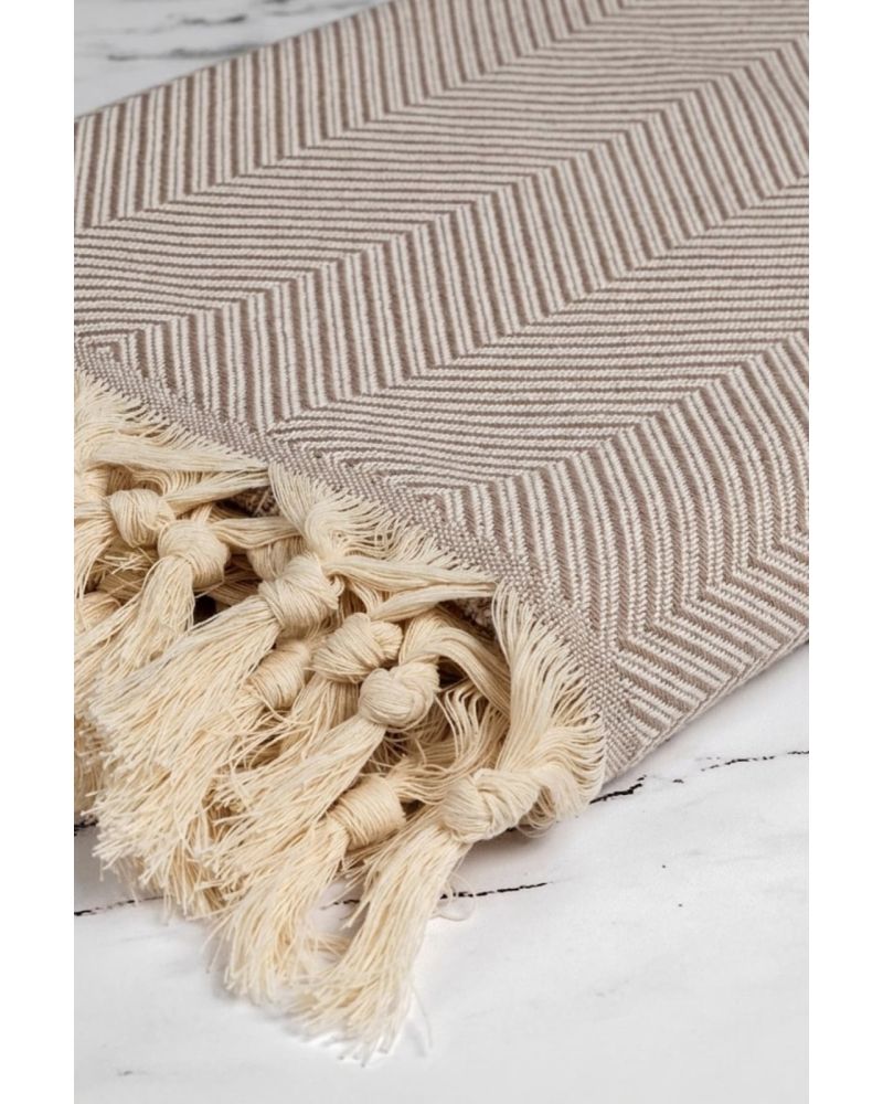 Trendy 2'li Set Koltuk Örtüsü - Kahverengi